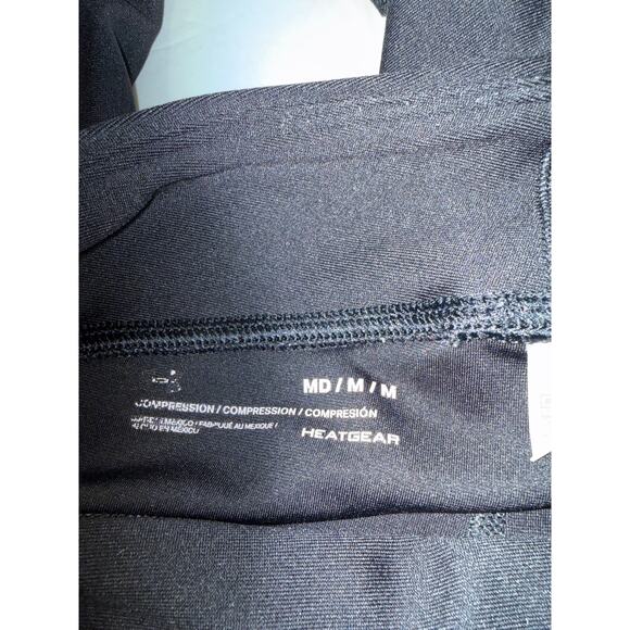 Under Armour Women's HeatGear Leggings Black with Grey and White Panes=ls SzM - Picture 7 of 10